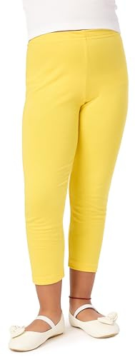 Merry Style Leggings pour filles 3/4 Confortables et doux shorts de cycliste pour enfants leggings capri à la mode pour l'été MS10-131 (Jaune 158 cm)