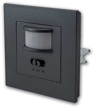 McShine - Detector de Movimiento por Infrarrojos PIR | LX-23 | 160°, 220 – 240 V, máx. 500 W, Empotrado, Antracita