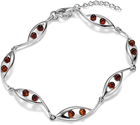 Copal Pulsera Para Mujer Con Ámbar Auténtico Y Plata Esterlina 925 De Longitud Flexible