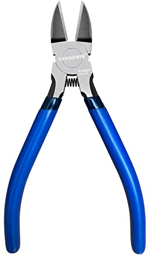 Cortadores de alambre, 6 pulgadas, KAIHAOWIN, cortadores de precisión al ras, cortadores de alambre ultra afilados para manualidades tijeras de alambre, cortadores de alambre con resorte para joyas