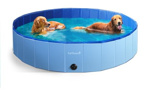 Furdreams Piscine Pliable pour Animaux de Compagnie, Baignoire pour Chien, en Plastique Rigide, Portable, multifonctionnelle, en PVC antidérapant, Profitez de la Brillance de l'été dans Votre Jardin,