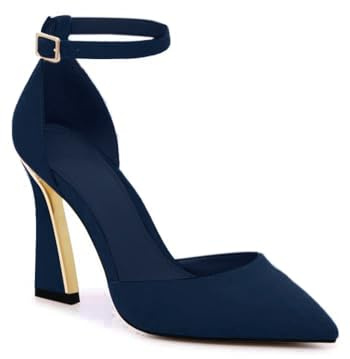 Juliet Holy Womens Pumps Point Closed Toe Heels Buckle Ankle Strap D'Orsay Heeled Sandals