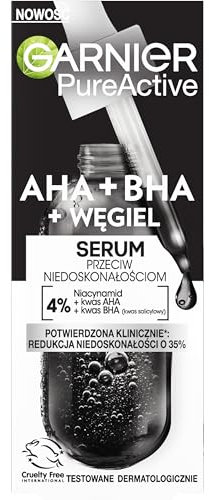 Garnier Pura pelle siero anti-imperfezioni con acido AHA, BHA e carbonio, 30 ml