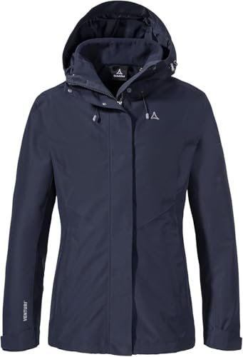 Schöffel Damen 3in1 Jacket Style Okere WMS, wasserdichte, atmungsaktive Outdoorjacke mit herausnehmbarer Fleecejacke, warme 3in1 Jacke mit verstellbarer Kapuze, navy blazer, 40