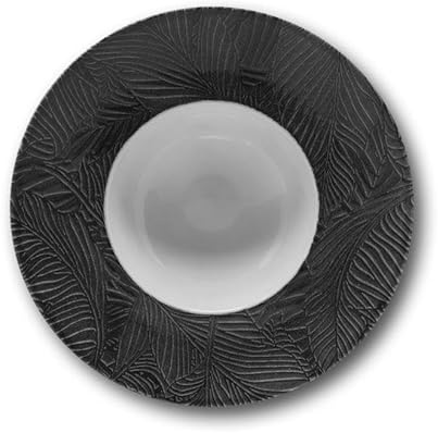 Saturnia Set 6 Piatti da Tavola K-Bowl Breath Nero in Porcellana 27,5 cm