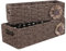 YheenLf Cestini Portaoggetti, Cesta Tessuto Rettangolare con Maniglia, Immagazzinaggio Contenitori, Scatole Dell'organizzatore Delle Forniture del Bagno, 37x16,5x11cm, Marrone