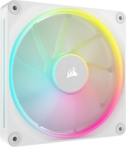 Corsair iCUE LINK LX140 RGB 140mm PWM Fan Single Pack – Dual Light Loops – Requires iCUE LINK System Hub (Sold Separately) AirGuide Technology – White