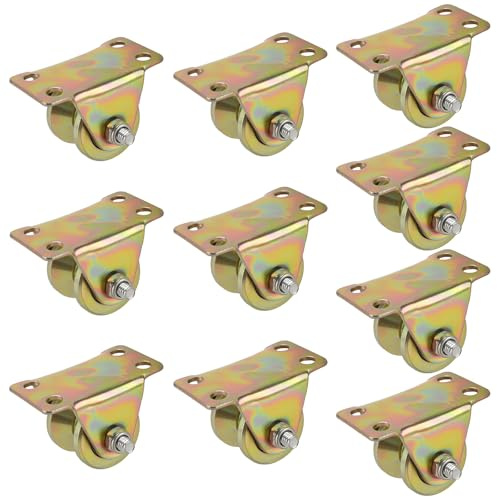 CHEUKYIU 10 stycken remrullar 31 mm, reprulle med kullager, V-spårstål, styrhjul för rep, vajerlinor, hängande, guld