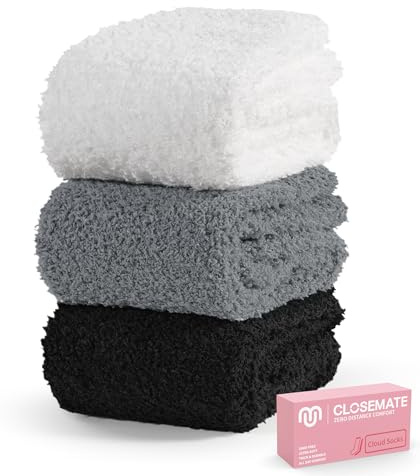 CLOSEMATE Calzini Invernali da Donna, 1 Paio o 3 Paia di Calzini Morbidi e Soffici, Ideali per Casa e per Dormire, Caldi ed Elasticizzati, Perfetti come Regalo con Confezione Regalo