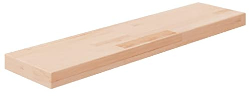 JHQHSM Mensola 80 x 20 x 4 cm in legno massello di rovere non trattato per spazio aggiuntivo e spazio espositivo con venature naturali e colore marrone medio come sostituto ideale