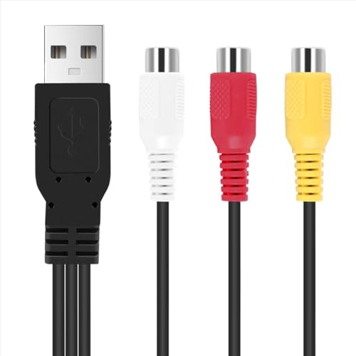 Lafeier USB till 3RCA-kabel hona 3 Rgb video AV kompositadapter konverteringssladd kontakt ledning för TV PC DVR