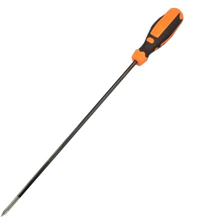 Fongmore - Cacciavite Phillips a croce extra lungo 6*100mm con lama magnetica da 300mm, lunghezza totale 420mm, in acciaio S2, per riparazioni domestiche (Phillips)
