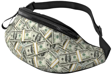 Sac Sacoche Banane Léger Sacoche De Sport Billet De Banque Américain Dollars Portable Sac À Taille pour Voyage Balade Gym 14X35Cm