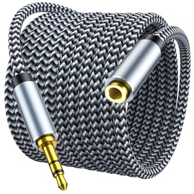 MORELECS Headphone Extension Cable 10ft - Aux 3.5mm Extension Cable Male to Female, 1/8 Inch TRS Stereo Audio Jack Extender for Car, Speaker, TV, PC (Audio Only, No Mic)