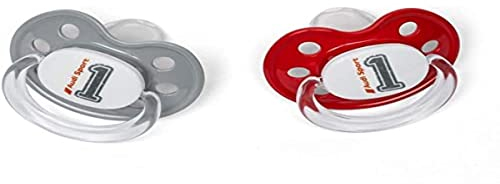 Audi 3201901600 Baby Schnuller Sauger BPA-frei Silikonsauger, grau, rot, weiß