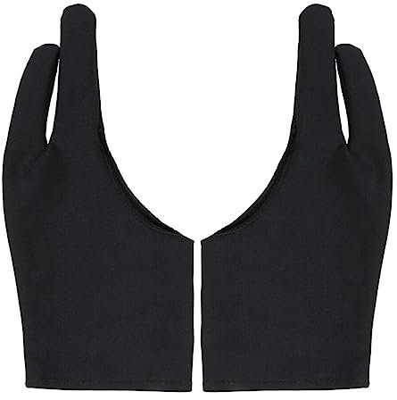 2 Piezas Artista Guante Dos Dedos Palma rechazo Guante Dibujo Tableta Guante para Tableta Dibujo Tableta gráfica Pro lápiz Pintura al óleo