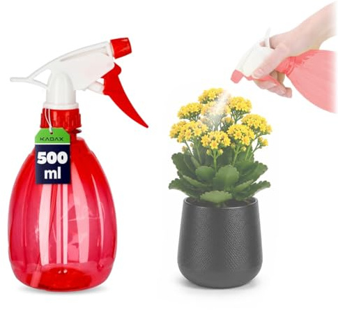 KADAX Växtspruta av plast, 0,5 l, sprayflaska, spridare, spruta, för kök, badrum, vatten, spruta, avtryckarvattenspruta (röd)