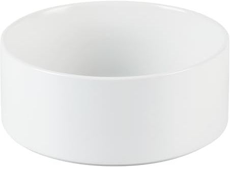 Havniva rutschfeste Keramik-Schale 21 cm für Hundefutter und Wasser - Ersatzfressnapf für große Hunde (1,8 l, Einzelbecher, Weiß)