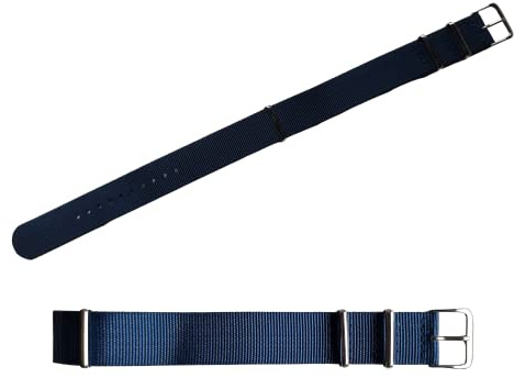 12mm 14mm 16mm 18mm 20mm 22mm One-Piece Nylon Watch Straps - Military Wristwatch Straps - Stainless Steel Buckles - Waterproof, Washable