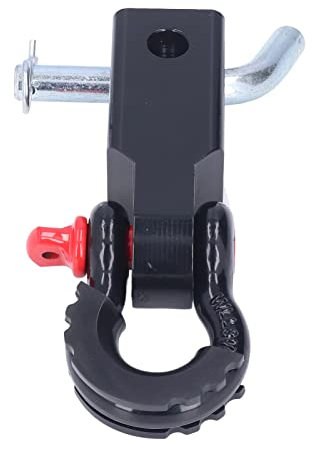 Majatou Receptor de Gancho y Bucle, Receptor de Gancho y Bucle Universal de 2 Pulgadas para Automóviles, Camiones, Accesorios de Tracción de Reciclaje de Vehículos de Acero. (Negro)