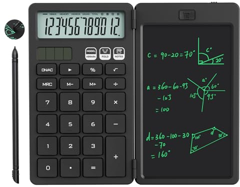 NEWYES Taschenrechner, 2-in-1 Rechner mit großer Tasten und 6,5 Zoll Schreibtafel Nicht Programmierbarer Tischenrechner, Ideal für Reisen, Büro, Schule usw