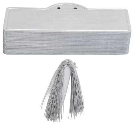 Étiquettes en aluminium pour plantes, lot de 100 pièces pour jardin extérieur, étiquettes en aluminium double face à suspendre avec fil métallique, adaptées aux fleurs et aux arbres