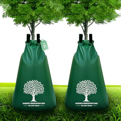 ZZXLOPEZ Sac d’arrosage des Arbres, Sac d'irrigation d'arbre Capacité 2 x 75L, Arrosage Longue Durée pour vos Arbres, PVC, Kits Automatiques d’Irrigation Goutte à Goutte pour Nouvellement Planté