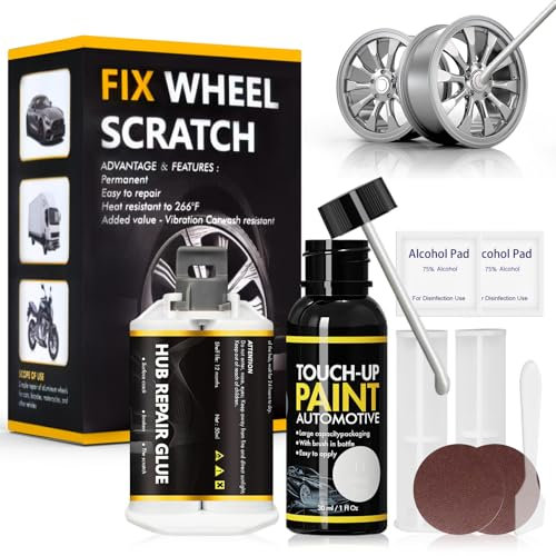 Reparation Jante, Stylo Retouche Jante Alu, Kit Reparation Jantes Aluminium, Kit de Réparation de Rayures de Roue en Alliage pour Réparer les Rayures des Roues l'Oxydation Corrosion Bosses etc, Argent