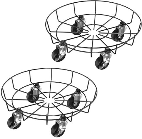 PEILU Support pour plantes d'extérieur - Diamètre : 33 cm - Roulettes pivotantes à 360° - Jusqu'à 150 kg - Pour parasol, poubelle, tonneau de pluie, pot de fleurs (type B)