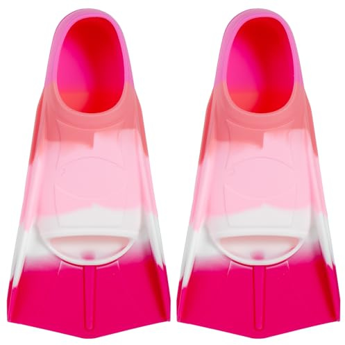 Pippia Kids Swim Training Fins, Soft Solicone Swimming Flippers, Comfortable Short Fins for Children Boys Girls and Beginners