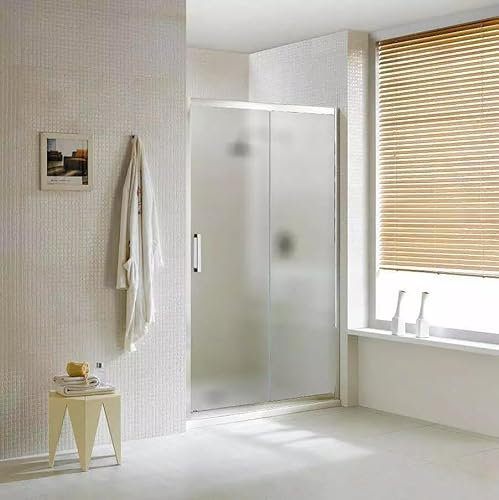 WITIT PARETE PORTA NICCHIA BOX DOCCIA IN VETRO OPACO SATINATO 6MM APERTURA SCORREVOLE DA 88 A 172 CM ALTEZZA 195 CM (120x195 cm)