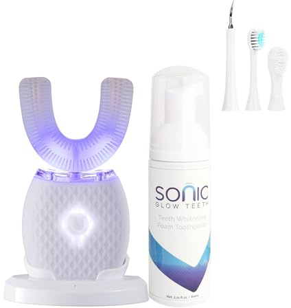 RONGCHUANG Cepillo de dientes ultrasónico para adultos, cepillo de dientes eléctrico automático, recargable, portátil, 76 cm, temporizador automático, carga inalámbrica, lavable, viaje, hogar, doble
