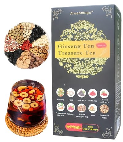 260g Ginseng ten Treasures Kidney Tea,Natural Kidney Cleanse Detox Tea for Women & Men