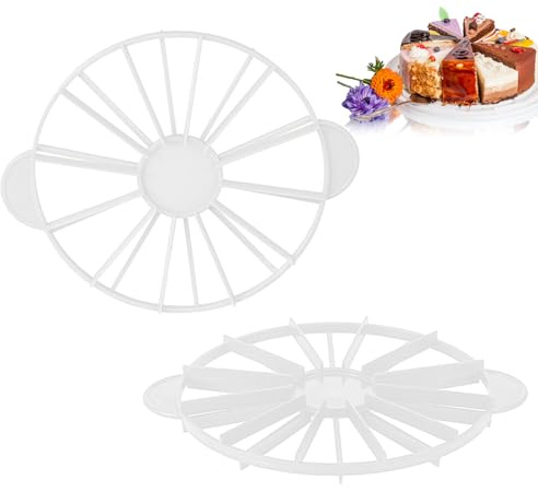 SoeUyd 2 Piezas Cortador de Tartas de Estilo, Cortador de Tartas, Cortador de Tarta de 12/14/16, Cortador de Tarta Ajustable para Cortar Tartas Redondas, Tartas de Cumpleaños y Tartas Profesionales