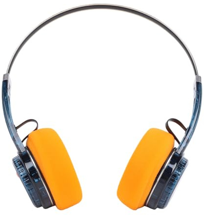 Yechiry Kabellose Retro-Kopfhörer, 40-mm-Bluetooth-Kopfhörer mit Dynamischem Treiber, Hi-Res-Audio, 20 Stunden Akkulaufzeit mit Zwei Bedienknöpfen und Schaumstoff-Ohrpolstern für (Transparentes Blau)