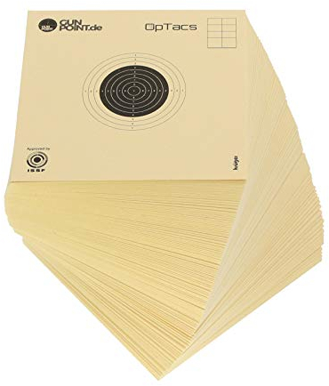 OpTacs - Luftgewehrscheibe 10 x 10 cm - Zielscheibe Luftgewehr Luftpistole Schießscheibe für Training und Wettkampf - 500er Pack