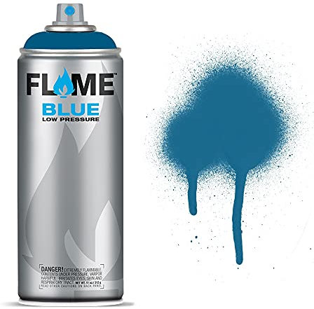 Molotow Flame Blue Spray Paint - Matt Acrylic 400ml Can Cream Blue Dark FB-520