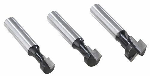 Westfalia Nutfräser Set 3-teilig - Optimal zum Fräsen von Nuten | Ø 8 mm Fräser | Einsatz für Oberfräse |T-Nutfräser mit genaue Messerergebnis mit 8mm Schaft