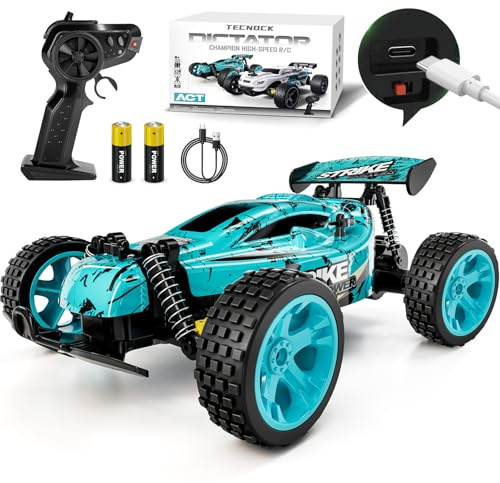 Tecnock RC Car Remote Control Car for Kids, 1:18 High Speed 20 KM/H 2WD RC Buggy, 2.4GHz Off Road Racing with Rechargeable Batteries, Toys Gift for Boys and Girls