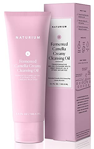 Naturium Camellia Creamy Cleansing Oil, Fermented Camellia Oil & Extract Plus Linoleic-Rich Oils, 3.5 oz