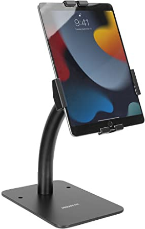 Mount-It! Anti-Theft Tablet Kiosk Countertop Stand, Universal Retail POS Tablet Stand for 7.9–11 iPad & Samsung Tablets, 360° Rotation & Bolt-Down Base, Black