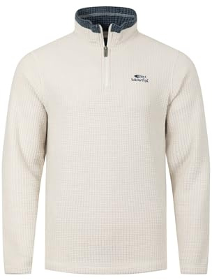 Weird Fish Newark 1/4 Zip Grid Fleece Ecru Size M. (Jumper/Sweater/Fleece)