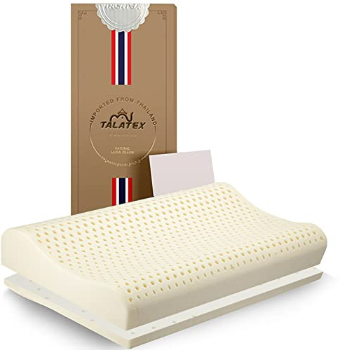 TalatexHome TALATEX 100% Natural Premium Latex Pillow, Adjustable Orthordic Ergonomic Pillow Helps Relieve Pressure, Neck and Shoulder Pain, No Toxic Memory Foam Chemicals, Perfect Package Best Gift