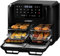 LLIVEKIT 12L Dual Air Fryer Oven, with Removable Divider for 5.5L Dual Cooking, Large Air Fryer Oven for Family, SYNC FINISH & DUAL COOK, 10 Cooking Presets, 9 Accessories, 1 Cookbook, Black