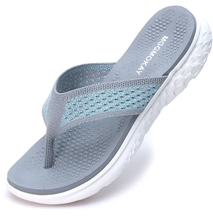 MGGMOKAY Chanclas deportivas para mujer,Verano Chanclas de Casual,Mujer Sandalias de playa,Gris,39