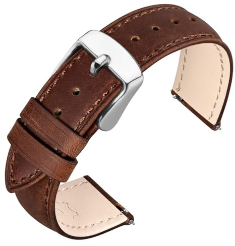 ANNEFIT Correa Reloj Piel para Hombre y Mujer, Correas de Reloj de Cuero Vintage Crazy Horse, 18mm 19mm 20mm 21mm 22mm