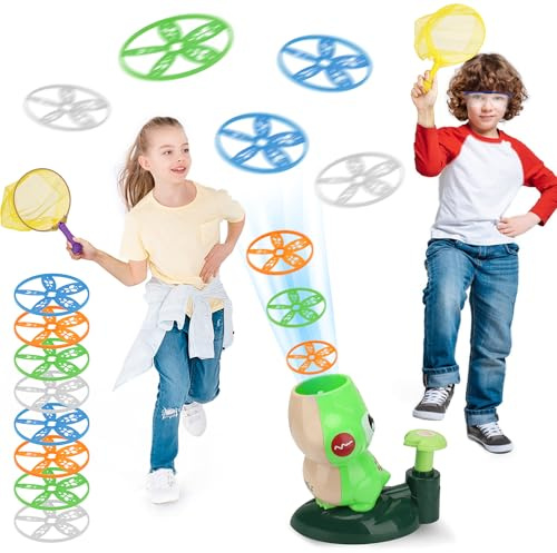 Milifox Soucoupe Volante Pop-up,Jouet Lanceur de Disque Volant - Ensemble Lanceurs Disques Volants pour Enfants,Convient Aux Enfants âgés de 3 4 5 6 Ans Capture de Lanceurs de Soucoupes Volantes