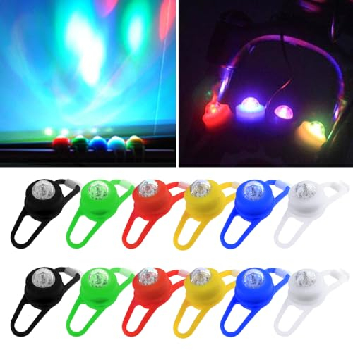 Mineup Kinderwagen Licht, 12 Stück wasserdichte Kinderwagenlicht Silikon, 3 Modi LED Silikonleuchten, LED Kinderwagen Licht, Kinderwagen Beleuchtung für Alle Kinderwagen Outdoor Läufer