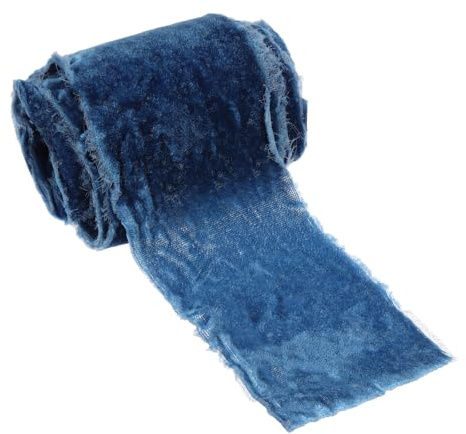 PATIKIL Nastro Di Velluto Blu, 3 Pollici X 3 Iarde Nastro Di Velluto Sfilacciato Per Confezionamento Regali Per Ghirlande Bouquet Di Fiori Fiocchi Decorazioni Matrimonio