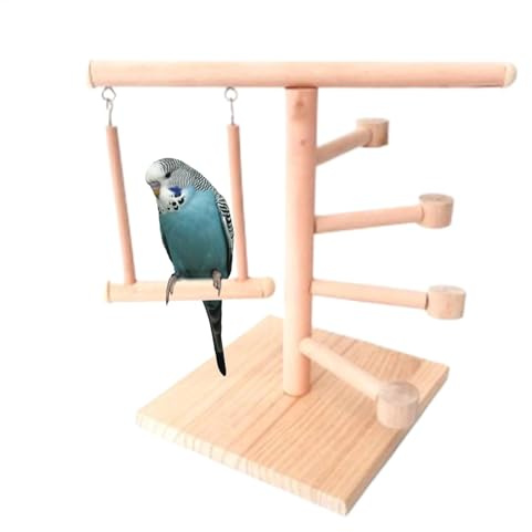 Bird Playground - Bird Perch | Wood Parakeet Playgrounds | Multifunctional Natural Parrots Perch | Cage Accessories for Cockatoos, Budgies, Young, Old, Professional